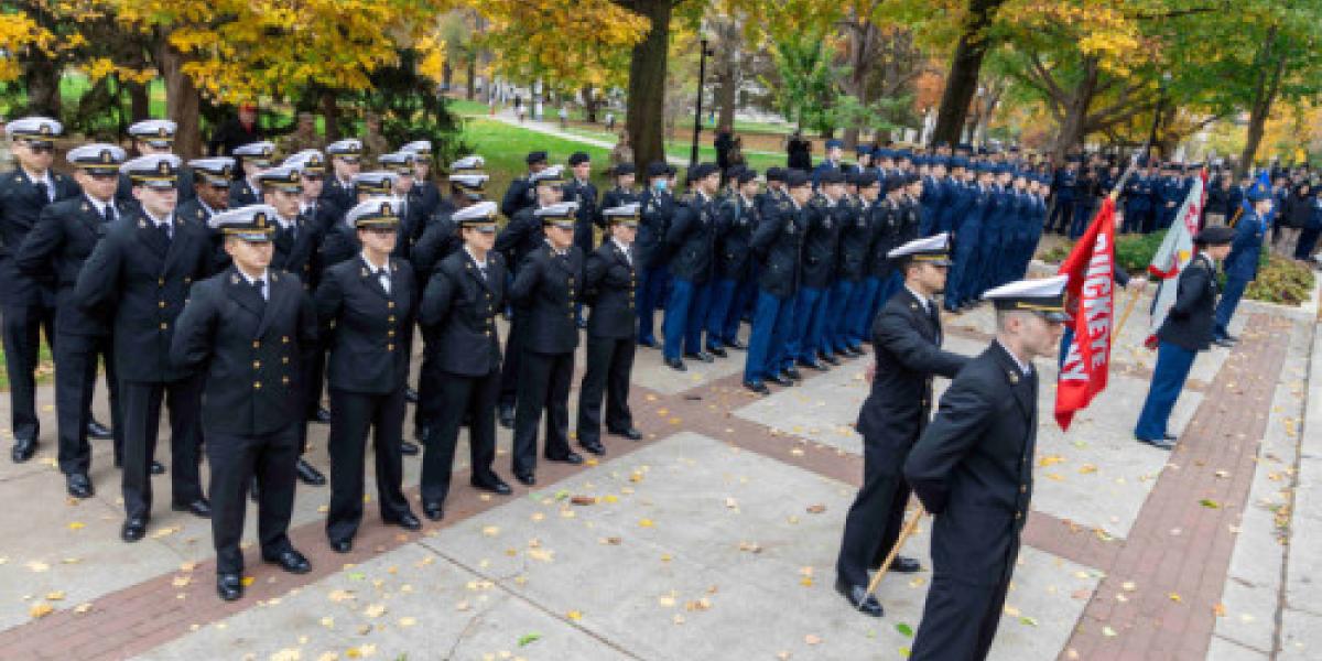 Ohio State honors Buckeye veterans at annual Rock Ceremony.