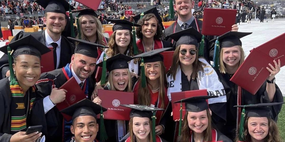 large group of people at a graduation ceremony
