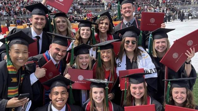 large group of people at a graduation ceremony
