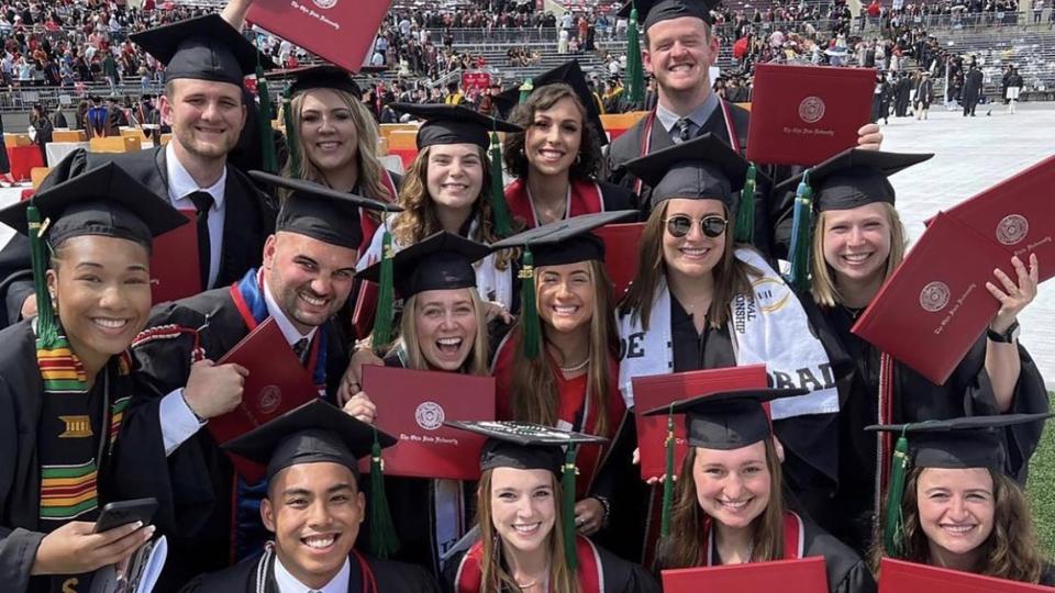 large group of people at a graduation ceremony